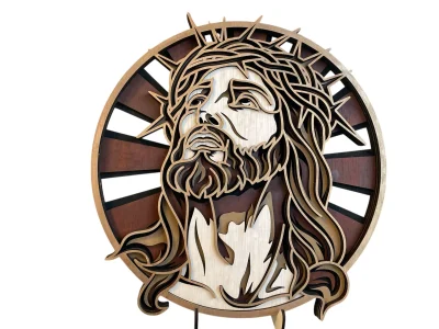 Alternative view of Tablou decorativ Iisus din lemn multi-layer efect 3D