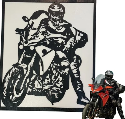 Alternative view of Tablou decorativ motociclist 2D
