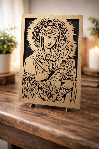 Tablou Lemn Maica Domnului 2D